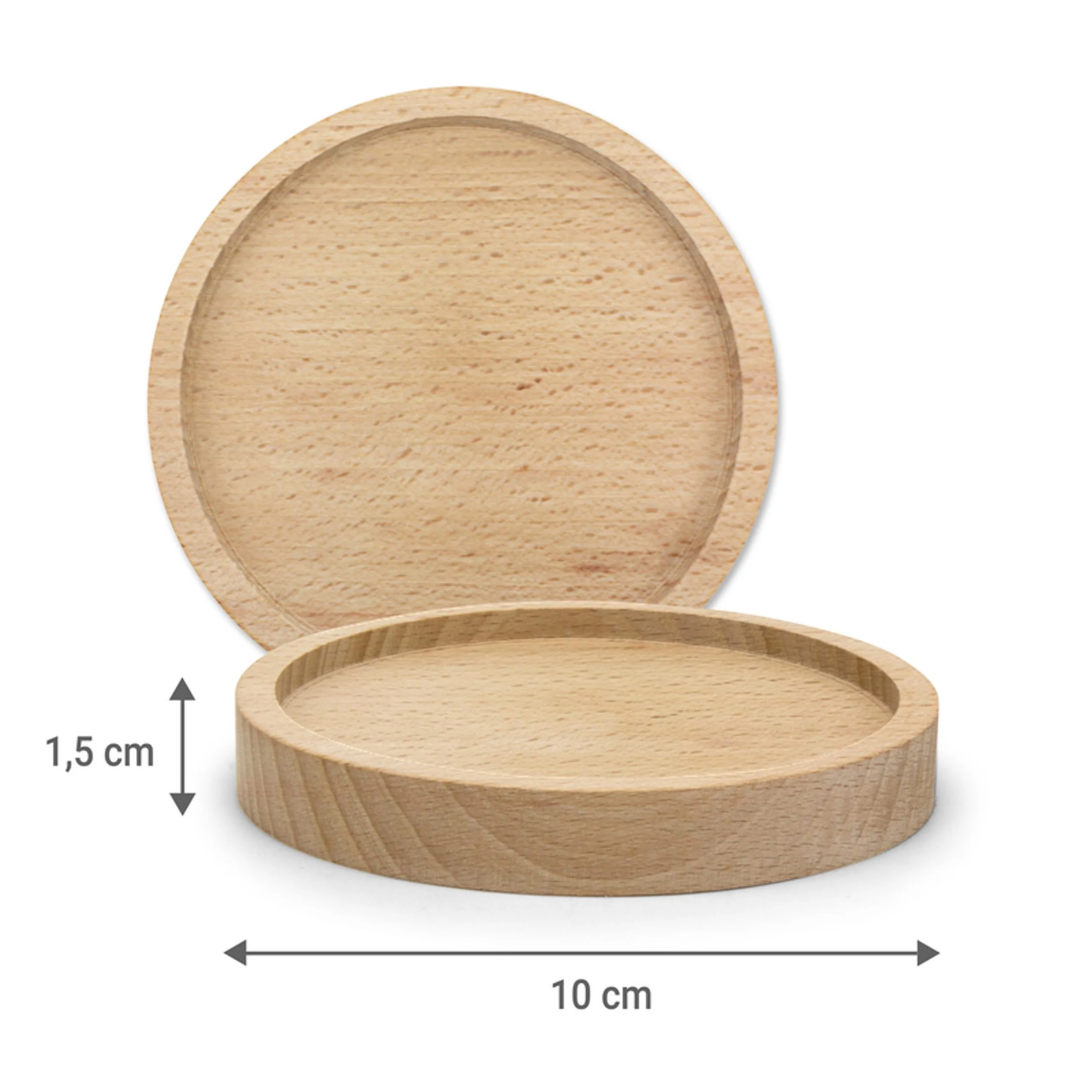 Getränkeuntersetzer „Vogel Haus“ – Birkenholz, graviert, Ø 9,8 cm